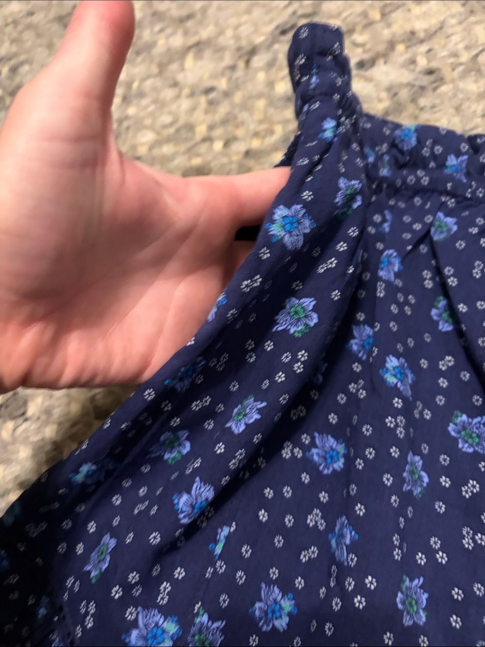 Free people Women's Navy Blue Floral Ruffle Shorts - Picture 3 of 5
